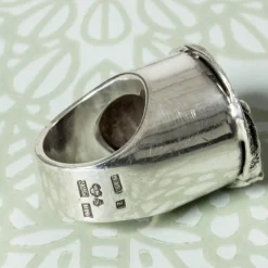Clearance Pamono Mid-Century Swedish Brutalist Silver Ring, 1976