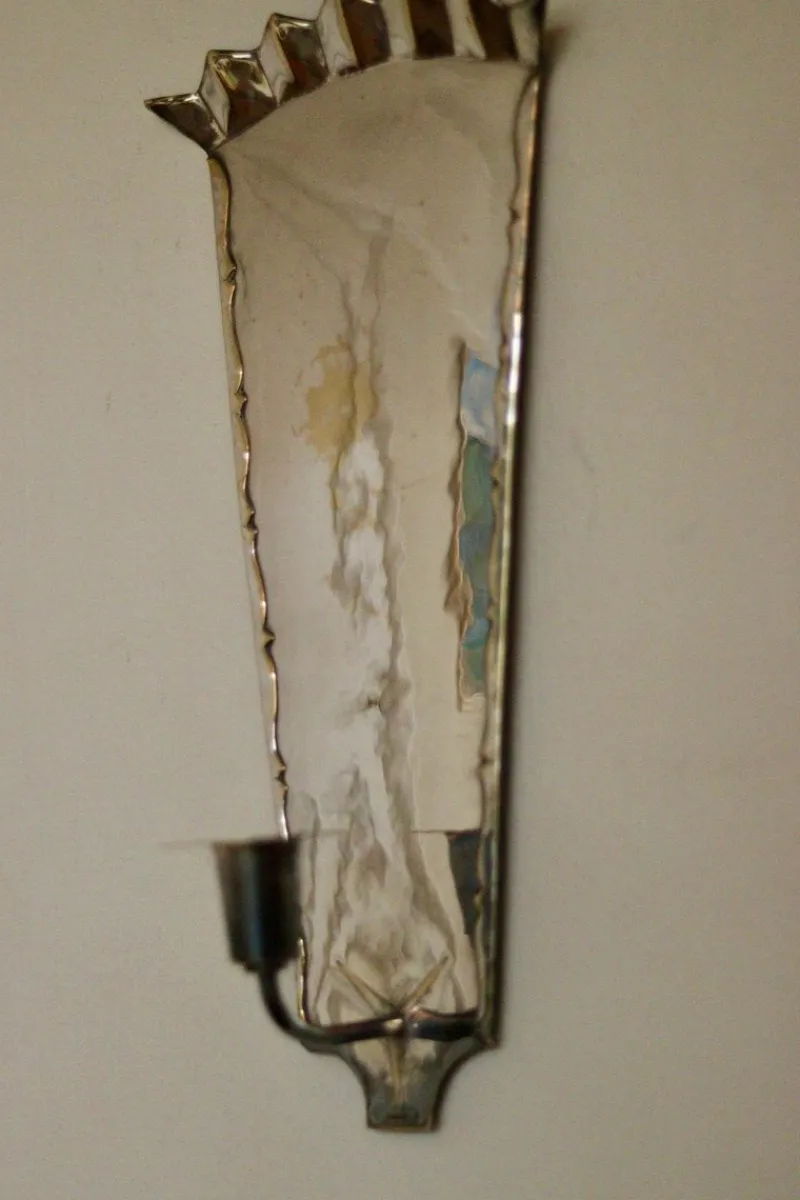 Pamono Mid-Century Swedish Pewter Sconces, Set of 2> Candleholders