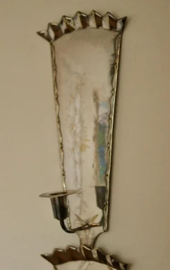 Pamono Mid-Century Swedish Pewter Sconces, Set of 2><noscript><img width=