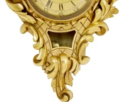 Pamono Mid-Century Swedish Rococo Revival Carved Gilt Clock, 1950s><noscript><img width=