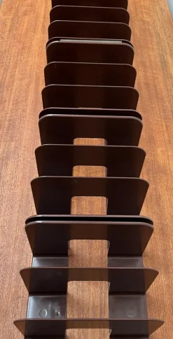 Pamono Mid-Century Swedish Space Age Magazine and Vinyl Rack by Sven-Eric Juhlin for Gustavsberg, 1960s, Set of 5><noscript><img width=