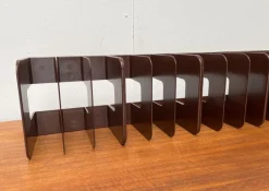 Pamono Mid-Century Swedish Space Age Magazine and Vinyl Rack by Sven-Eric Juhlin for Gustavsberg, 1960s, Set of 5><noscript><img width=