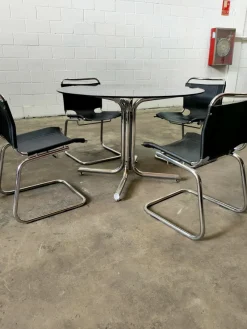 Pamono Mid-Century Table & Chairs, Spain, 1970, Set of 5><noscript><img width=