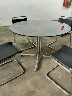 Pamono Mid-Century Table & Chairs, Spain, 1970, Set of 5><noscript><img width=