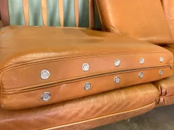 Pamono Mid-Century Teak and Leather Living Room Set, 1960s, Set of 4><noscript><img width=