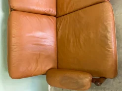 Pamono Mid-Century Teak and Leather Living Room Set, 1960s, Set of 4><noscript><img width=