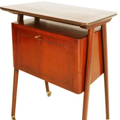 Discount Pamono Mid-Century Teak Bar Cart attributed to Ico Parisi for Mim Roma, 1950s