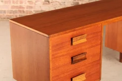Pamono Mid-Century Teak Dressing Table or Desk with Carved Rosewood Handles, 1960s><noscript><img width=