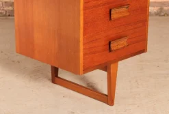 Pamono Mid-Century Teak Dressing Table or Desk with Carved Rosewood Handles, 1960s><noscript><img width=