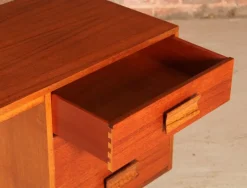 Pamono Mid-Century Teak Dressing Table or Desk with Carved Rosewood Handles, 1960s><noscript><img width=