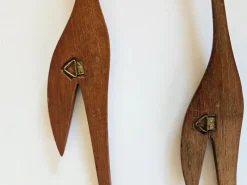 Pamono Mid-Century Teak Heron Wall Sculptures, Denmark, 1960s, Set of 2><noscript><img width=