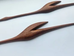 Pamono Mid-Century Teak Heron Wall Sculptures, Denmark, 1960s, Set of 2><noscript><img width=
