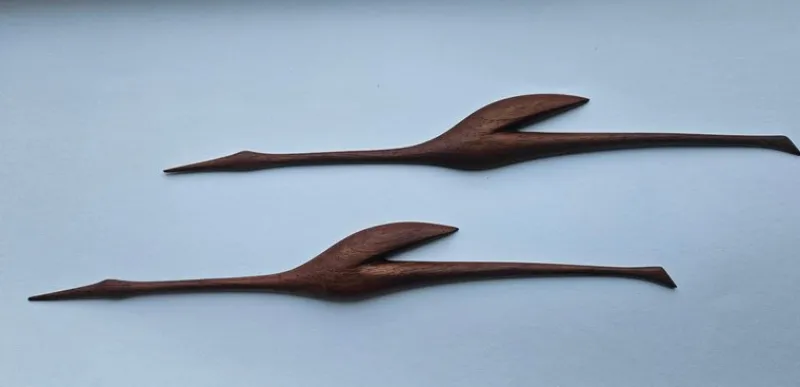 Pamono Mid-Century Teak Heron Wall Sculptures, Denmark, 1960s, Set of 2> Wall Decor