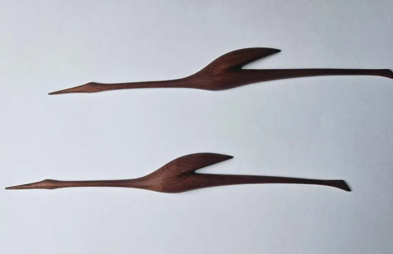 Pamono Mid-Century Teak Heron Wall Sculptures, Denmark, 1960s, Set of 2> Wall Decor