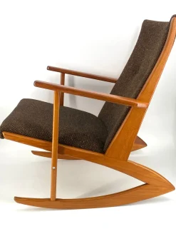 Best Pamono Mid-Century Teak Rocking Chair by Holger Georg Jensen for Tønder Møbelværk, Denmark, 1960s