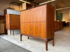 Pamono Mid-Century Teak Secretaire Desk by Marian Grabinski for Ikea><noscript><img width=