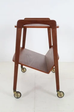 Pamono Mid-Century Teak Serving Trolley with Magazine Rack from Opal Möbel, 1960s><noscript><img width=