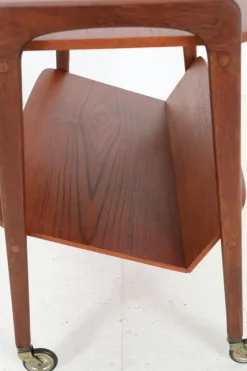 Pamono Mid-Century Teak Serving Trolley with Magazine Rack from Opal Möbel, 1960s><noscript><img width=