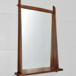Pamono Mid-Century Teak Wall Mirror with Shelf, Sweden, 1950s> Mirrors
