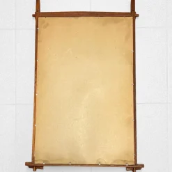 Pamono Mid-Century Teak Wall Mirror with Shelf, Sweden, 1950s><noscript><img width=