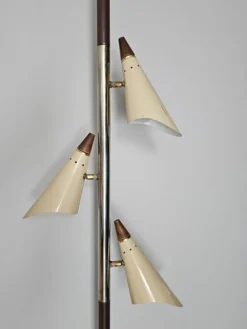 Pamono Mid-Century Tension Pole Lamp with Three Shades attrited to Stilnovo, Italy, 1960s><noscript><img width=