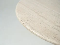 Hot Pamono Mid-Century Travertine Dining Table in the style of Angelo Mangiarotti, Italy, 1970s