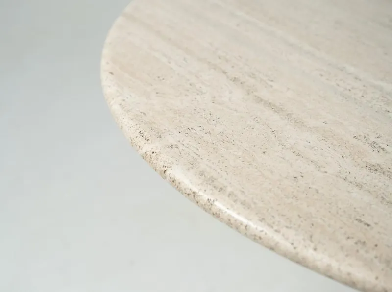 Hot Pamono Mid-Century Travertine Dining Table in the style of Angelo Mangiarotti, Italy, 1970s