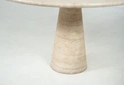 Hot Pamono Mid-Century Travertine Dining Table in the style of Angelo Mangiarotti, Italy, 1970s