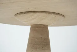 Hot Pamono Mid-Century Travertine Dining Table in the style of Angelo Mangiarotti, Italy, 1970s