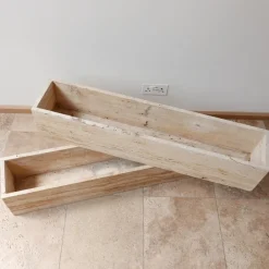 Pamono Mid-Century Travertine Planters, Belgium, Set of 2> Planters And Jardiniere