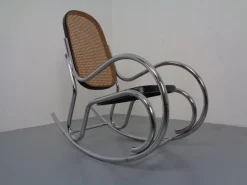 Pamono Mid-Century Tubular Steel & Mesh Rocking Chair, 1960s><noscript><img width=
