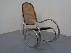 Pamono Mid-Century Tubular Steel & Mesh Rocking Chair, 1960s><noscript><img width=