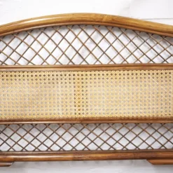 Online Pamono Mid-Century Vintage Bamboo and Rattan Double Bed Headboard, 1960s