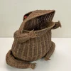Pamono Mid-Century Vintage Rattan Frog Magazine Holder, 1970s> Magazine Racks