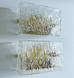 Best Pamono Mid-Century Wall Lights in Glass from Kalmar, 1960s, Set of 2