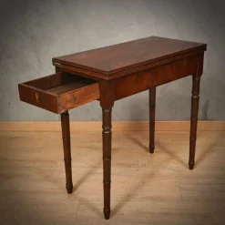 Pamono Mid-Century Walnut Openable Card Table, 1930s><noscript><img width=