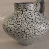 Pamono Mid-Century White Craquelure Fat Lava Vase, West Germany, 1970s> Vases
