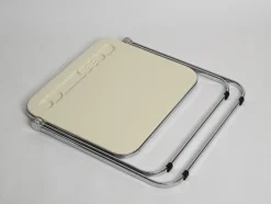 Pamono Mid-Century White Platone Folding Desk attributed to Giancarlo Piretti for Castelli, 1969><noscript><img width=