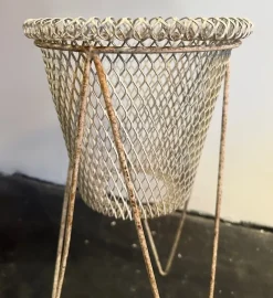 Clearance Pamono Mid-Century White Wire Planter from the Festival of Britain, 1951, Set of 2