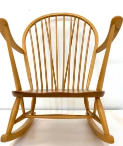 Pamono Mid-Century Windsor Grandfather Rocking Chair in Wood attributed to Lucian Ercolani for Ercol, England, 1960s> Rocking Chairs