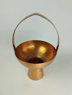 Pamono Mid-Century Wine Cooler in Copper by Eugen Zint, 1960s><noscript><img width=