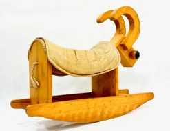 Pamono Mid-Century Wooden Rocking Billy Goat, 1960s><noscript><img width=