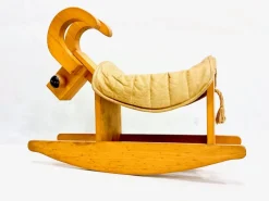Pamono Mid-Century Wooden Rocking Billy Goat, 1960s><noscript><img width=
