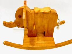 New Pamono Mid-Century Wooden Rocking Elephant, 1960s