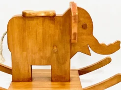 New Pamono Mid-Century Wooden Rocking Elephant, 1960s