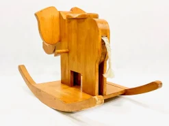 New Pamono Mid-Century Wooden Rocking Elephant, 1960s