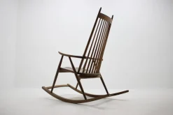 Pamono Mid-Century Wooden Scandinavian Style Rocking Chair, 1960s><noscript><img width=