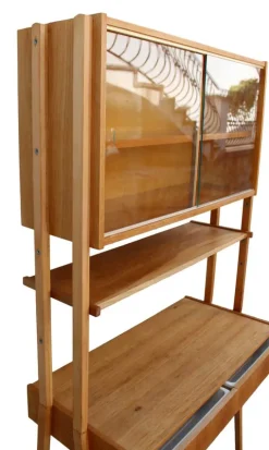 Pamono Mid-Century Writing Commode, Bookshelf and Chair, 1970s, Set of 3><noscript><img width=