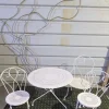 Pamono Mid-Century Wrought Iron Garden Table and Chairs, 1950s, Set of 4> Garden Seating