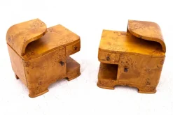 Best Pamono Mid-20th Century Art Deco Bedside Tables, Poland, 1940s, Set of 2